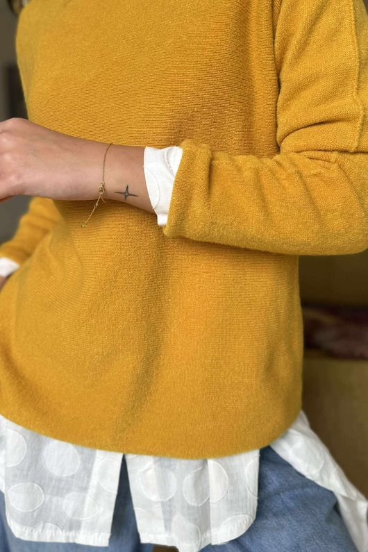 Made in Italy Conrad Body Skim Knit Jumper Dijon